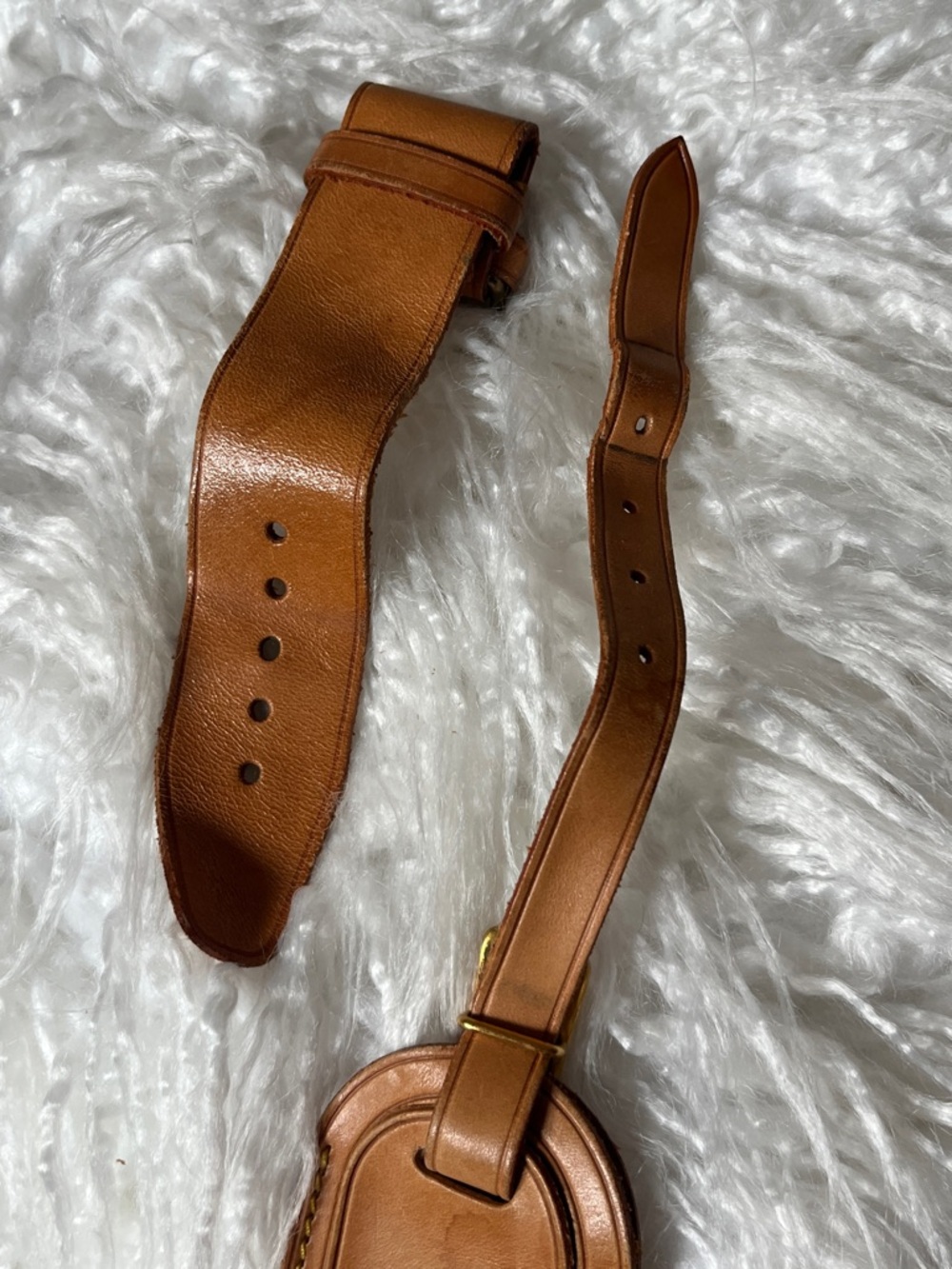Louis Vuitton Brown Leather Luggage Tag with Strap - Picture 5 of 14